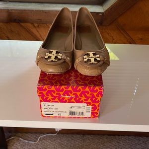 Tory Burch Nude Snake Patten Ballet Flat